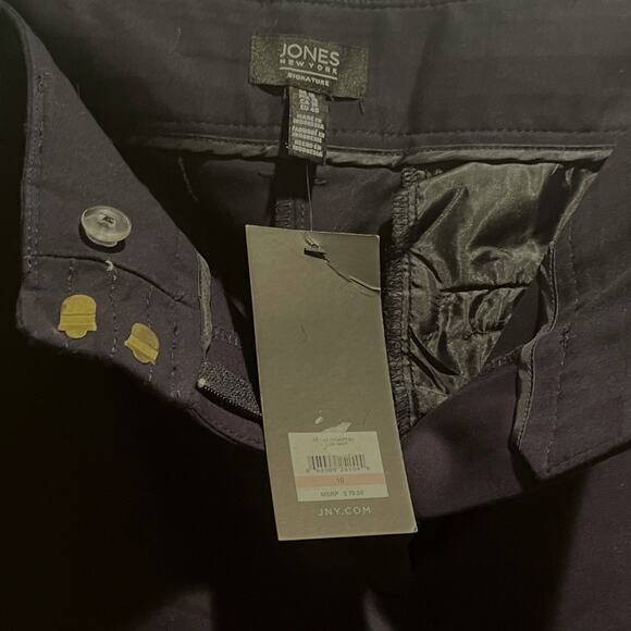 Jones NY Pant Womens Size 10 Navy Cotton Elastane - Picture 4 of 7